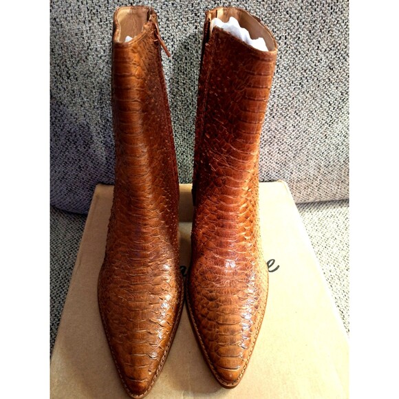 Matisse Caty Snake Pointed Toe Cowboy Zippered Booties Womens BROWN Casual Boots - Picture 14 of 16